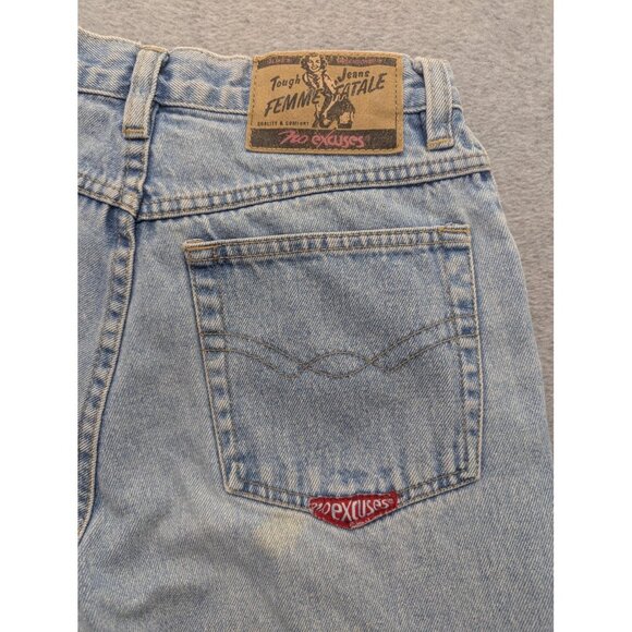 Vintage No Excuses Jeans Womens 5/6 Light Wash High Rise Mom Femme Fatale 90s - Picture 11 of 16